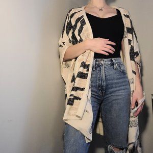 Boho Lucky Brand abstract cardigan / poncho, like new